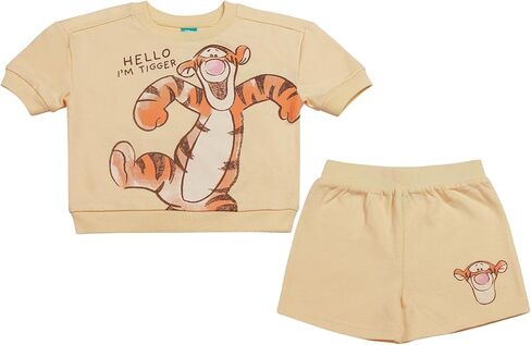 Magic Threadz Disney Clothes Baby Boys 2-Piece Short Set with Tee & Shorts - Mickey, Pooh, Stitch Baby Toddler Sizes (12M-3T) in Kuwait