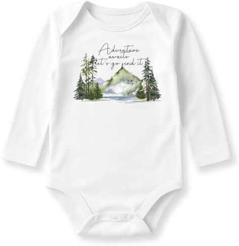 Adventure Awaits Let's Go Find It Baby Bodysuit, Adventure Baby Outfit, Camping Tee in Kuwait