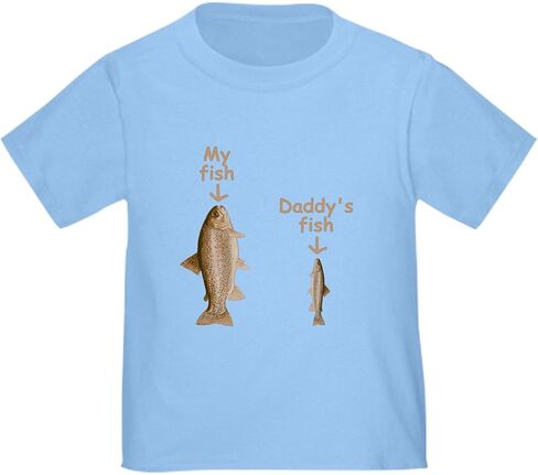 تي شيرت CafePress My Fish، Daddys Fish للأطفال الصغار، تي شيرت لطيف برسومات للأطفال الصغار، 100% قطن in Kuwait