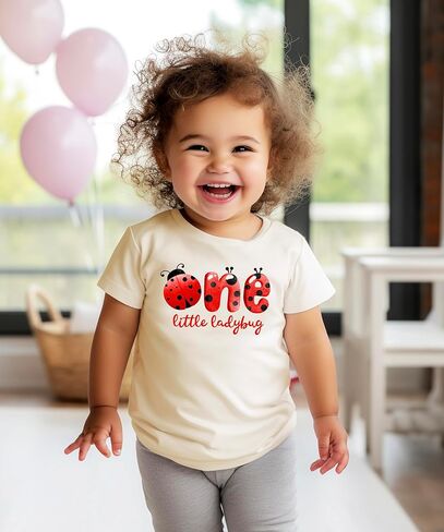 قميص One Little Ladybug Matching Family لعيد الميلاد الأول للفتيات والأم والأب والأخ والأخت - يُباع بشكل فردي in Kuwait