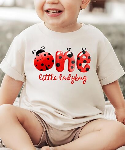 قميص One Little Ladybug Matching Family لعيد الميلاد الأول للفتيات والأم والأب والأخ والأخت - يُباع بشكل فردي in Kuwait