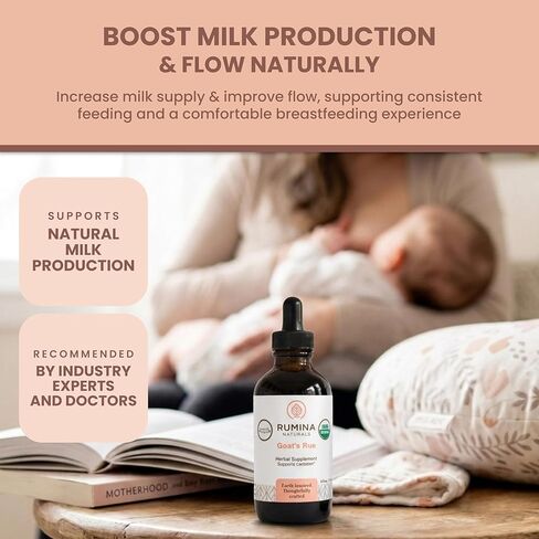 Goats Rue Lactation Supplement – Certified Organic Herbal Breastfeeding Supplements for Legendary Milk Supply Increase - Naturally Boost Your Breast Milk Supply/ Production - Fenugreek Capsules Free in Kuwait