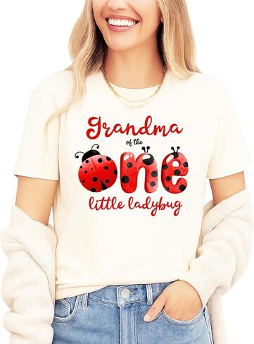 قميص One Little Ladybug Matching Family لعيد الميلاد الأول للفتيات والأم والأب والأخ والأخت - يُباع بشكل فردي in Kuwait