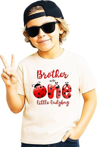 قميص One Little Ladybug Matching Family لعيد الميلاد الأول للفتيات والأم والأب والأخ والأخت - يُباع بشكل فردي in Kuwait