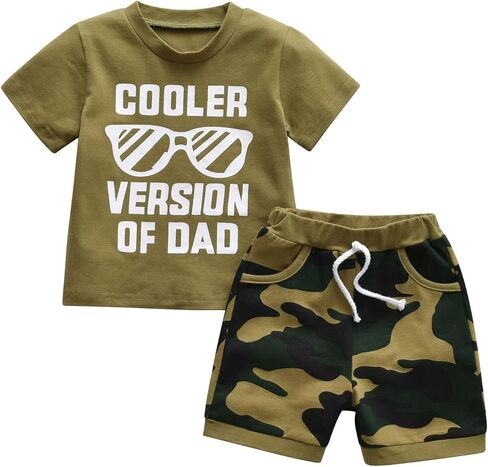 Infant Baby Boy Summer Clothes Short Sleeve T Shirts Camouflage Short Set Cute Newborn Toddler Outfits in Kuwait