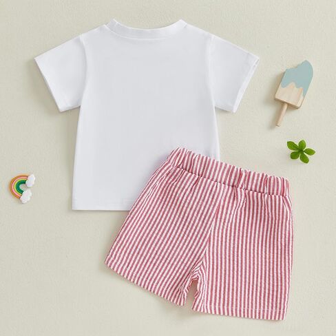 Afunbaby Toddler Baby Boy Girl Crawfish Outfit Little Boys Girls Kids Summer Clothes Short Sleeve Shirt Shorts Clothing Set in Saudi Arabia