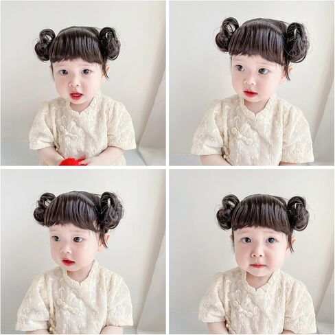 Lovely Baby Wig Bangs Chignons Headbands Hair Ornaments Hair Decors Girls Headwear For Photography Infant Headbands in Saudi Arabia