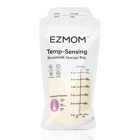 Breastmilk Storage Bags, 120pcs Disposable Breast Milk Storage Bag, Temp-Sensing Discoloration Storing Bags for Baby Bottle Feeding, 6 Ounce Leak-Proof Freezer Storage, Baby Essentials in Kuwait