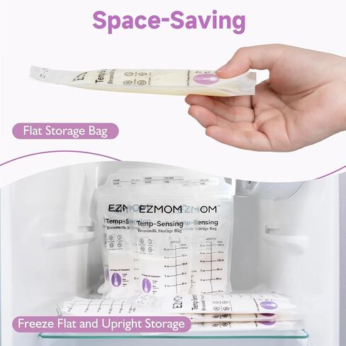 Breastmilk Storage Bags, 120pcs Disposable Breast Milk Storage Bag, Temp-Sensing Discoloration Storing Bags for Baby Bottle Feeding, 6 Ounce Leak-Proof Freezer Storage, Baby Essentials in Kuwait