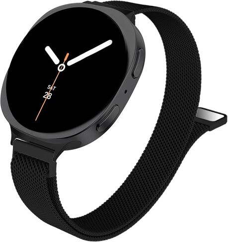 Slim Metal Band Compatible with Samsung Galaxy Watch 8 40mm 44mm/Galaxy Watch 8 Classic 46mm,Mesh Magnetic Stainless Steel Strap Milanese Loop Wristband Women Men in Saudi Arabia