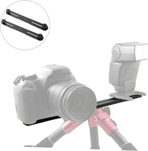 Zerodeko قطعتان من دعامة فلاش مزدوجة التثبيت مع شريط تمديد ميكروفون على شكل حرف T لكاميرات DSLR، حامل تثبيت ميكروفون للكاميرا قابل للتعديل لتسجيل الفيديو وملحقات التصوير الفوتوغرافي in Kuwait