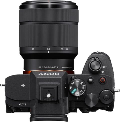 Sony ILCE-7M5M/B a7 V Full-Frame Mirrorless Camera with 28-70mm II Lens Bundle with Flash Speedlight, 72" Monopod, Wrist Grip Strap, 64GB Card, Corel Photo Video Suite, Deco Photo Camera Bag + More in Kuwait