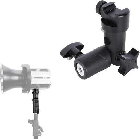 NICEYRIG Aluminum Light Stand Mount Adapter with 1/4’’ & 3/8’’ Thread, 180°Tilt Flexible Light Stand Bracket to Quick Release NATO Clamp for LED Light, Camera Cage, Monitor - 630 in Kuwait