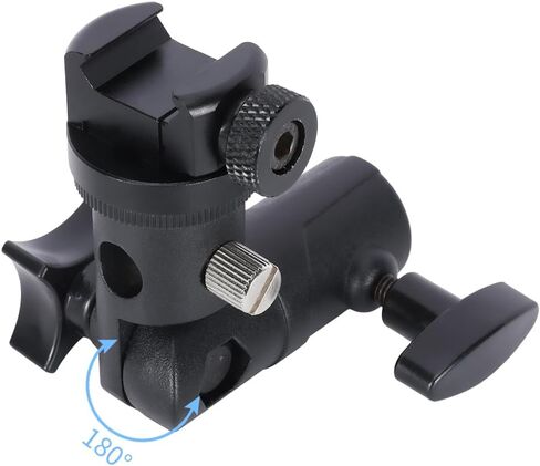 NICEYRIG Aluminum Light Stand Mount Adapter with 1/4’’ & 3/8’’ Thread, 180°Tilt Flexible Light Stand Bracket to Quick Release NATO Clamp for LED Light, Camera Cage, Monitor - 630 in Kuwait