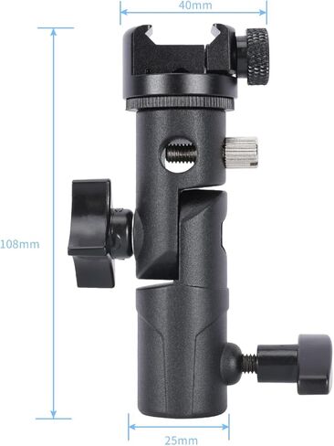 NICEYRIG Aluminum Light Stand Mount Adapter with 1/4’’ & 3/8’’ Thread, 180°Tilt Flexible Light Stand Bracket to Quick Release NATO Clamp for LED Light, Camera Cage, Monitor - 630 in Kuwait