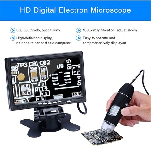 Gavigain Digital Microscope Camera, Portable Digital Microscope 1000X HD Mini Microscope for Monitor LCD TV Handheld Pocket Microscopes with 8 LED Compatible with iPhone Android Windows Computer in Kuwait