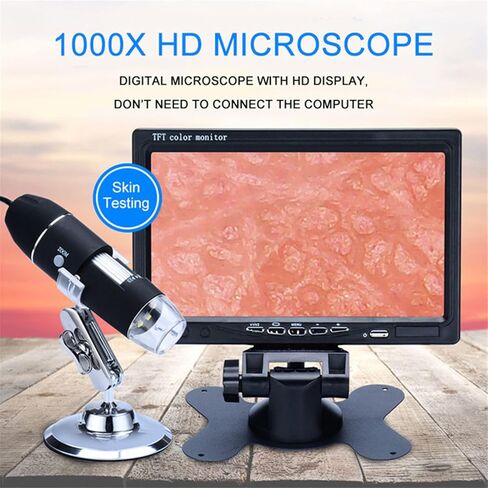 Gavigain Digital Microscope Camera, Portable Digital Microscope 1000X HD Mini Microscope for Monitor LCD TV Handheld Pocket Microscopes with 8 LED Compatible with iPhone Android Windows Computer in Kuwait
