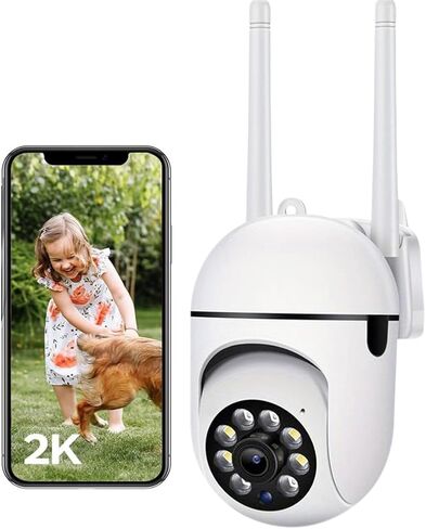 قبة كاميرا مراقبة 2K تدور بزاوية 360 درجة، إمالة 5X D-Zoom، تنبيه كشف الحركة/البكاء، تتبع تلقائي، 3 رؤية ليلية، صوت ثنائي الاتجاه، توصيل داخلي، بطاقة سحابية/بحد أقصى 256 جيجا، مراقبة المنزل الذكي واي فاي 2.4 جيجا، بدون محول in Kuwait