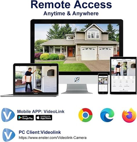 كاميرا مراقبة ENSTER 8MP 4K PoE خارجية، معدنية بالكامل، متوافقة مع ONVIF وRTSP، رؤية ليلية ملونة ذكية بطول 100 قدم، اكتشاف الإنسان والمركبات بالذكاء الاصطناعي، مقاومة للماء IP66، زاوية واسعة 110 درجة، ميكروفون مدمج in Kuwait