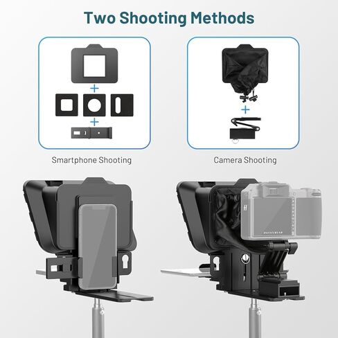 جهاز Desview P8 Teleprompter مع جهاز تحكم عن بعد، تصميم قابل للطي لكاميرا الهاتف الذكي، كاميرا ويب DSLR، جهاز لوحي يصل إلى 11 بوصة، دعم للبث المباشر وتسجيل مقاطع فيديو YouTube TikTok in Kuwait