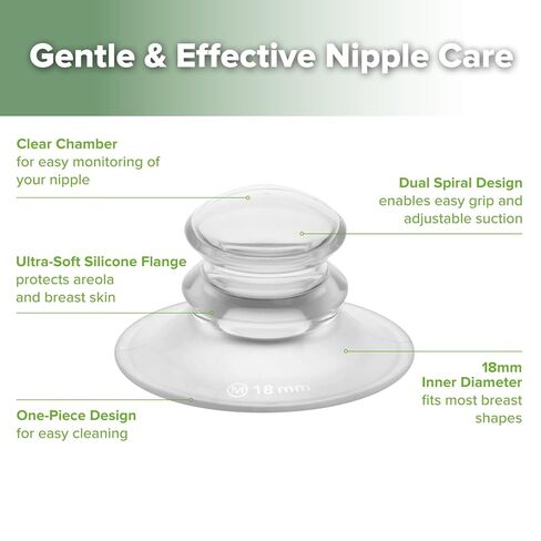 haakaa Silicone Nipple Correctors for Flat, Short or Inverted Nipples, Inverted Nipple Corrector for Breastfeeding with Storage Case, M in Kuwait