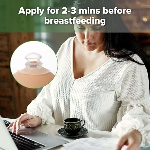 haakaa Silicone Nipple Correctors for Flat, Short or Inverted Nipples, Inverted Nipple Corrector for Breastfeeding with Storage Case, M in Kuwait