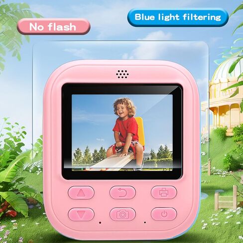 PUSOKEI Instant Print Camera, 48MP 1080P Digital Camera with 2.4 Inch HD Screen for Kids, Built in 1300mAh Battery, Support Video Recording Photo Printing Games Music Play in Kuwait