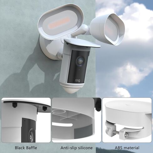 Outdoor Sun Rain Shade Shield Cover Compatible with R-ing Floodlight Cam Pro, Wired (Newest Model) Camera (White) in Kuwait