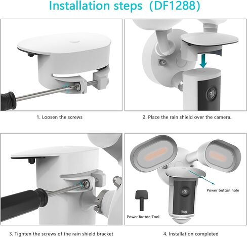Outdoor Sun Rain Shade Shield Cover Compatible with R-ing Floodlight Cam Pro, Wired (Newest Model) Camera (White) in Kuwait