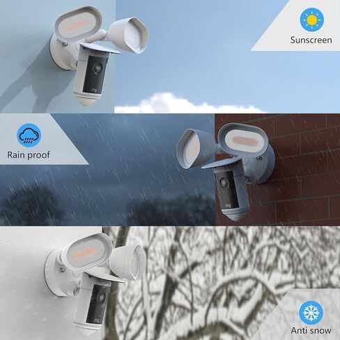 Outdoor Sun Rain Shade Shield Cover Compatible with R-ing Floodlight Cam Pro, Wired (Newest Model) Camera (White) in Kuwait