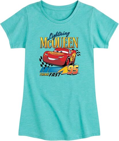 سيارات ديزني - تي شيرت Lightning McQueen Think Fast - تي شيرت بأكمام قصيرة ملائم للفتيات الصغيرات in Kuwait