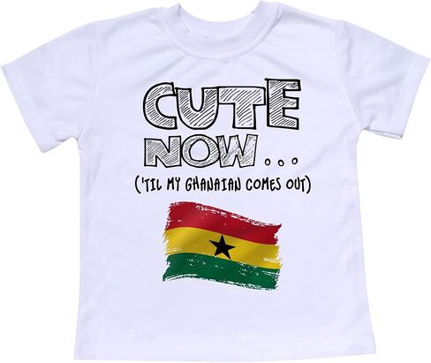تي شيرت غانا للأطفال الصغار 'Til My Ghanaian Comes Out قميص للأطفال باللون الأبيض 2T-8T in Kuwait