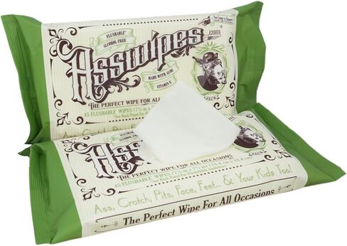 Fresh Body FB Asswipes (12 Pack, 540 wipes) - Flushable Personal Cleansing Body, Butt and Bathroom Wipes with Aloe and Vitamin E - Adults to Baby - Made Without Alcohol or Parabens in Saudi Arabia