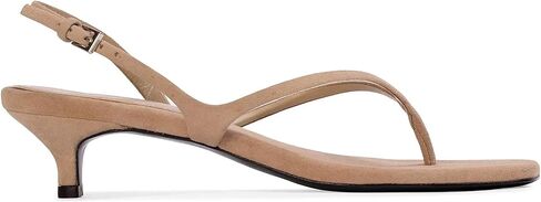Women's Kitten Heels Slingback Buckle Square Open Toe Flip Flop Sandals | 2.2 Inch Low Heels, Open Toe Thong Sandals, Adjustable Ankle Strap, Comfy Dress Shoes for Party Casual Wedding in Saudi Arabia