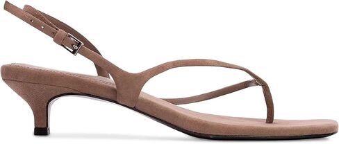 Women's Kitten Heels Slingback Buckle Square Open Toe Flip Flop Sandals | 2.2 Inch Low Heels, Open Toe Thong Sandals, Adjustable Ankle Strap, Comfy Dress Shoes for Party Casual Wedding in Saudi Arabia