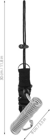 Scuba Diving Retractable Lanyard with Stainless Steel Cable and Quick Release Buckle for Underwater Cameras and Dive Lights, Anti-lost Spring Coiled Strap, Silver Gray for Diving in Kuwait
