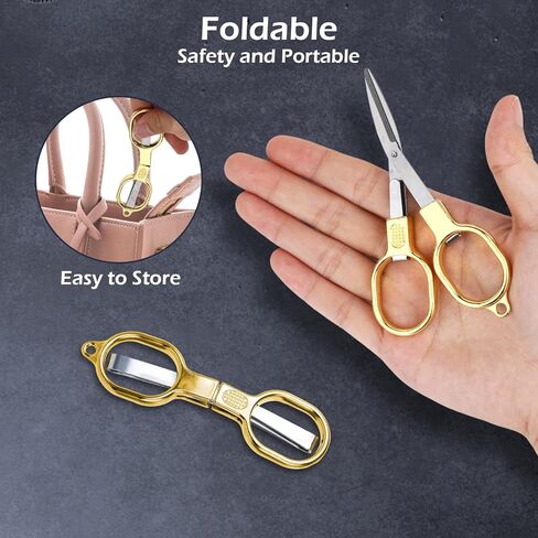 1pcs Folding Scissors, Mini Travel Scissors Nurse Essentials Badge Accessories for Work, Colorful Stainless All Purpose Pocket Portable Tools with Hanging Buckle for Travel Office Home Craft Sewing in Saudi Arabia