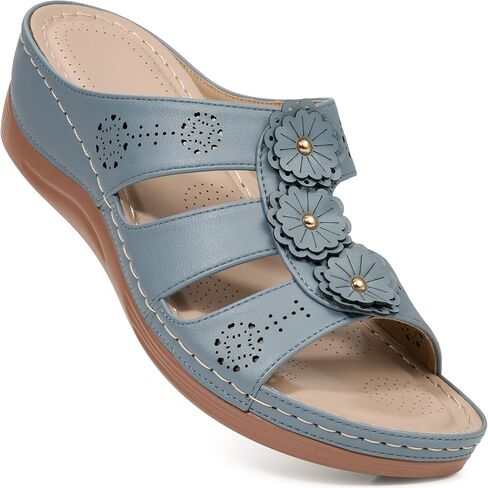 Ablanczoom Wedge Sandals for Women Summer: Comfortable Platform Slide Sandals - Casual Dressy Walking Shoes for Daily Wear in Kuwait