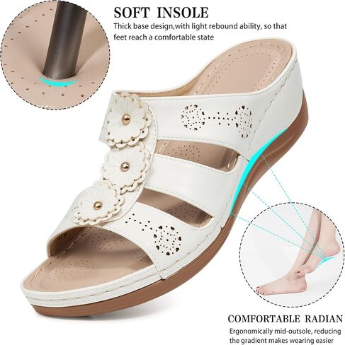 Ablanczoom Wedge Sandals for Women Summer: Comfortable Platform Slide Sandals - Casual Dressy Walking Shoes for Daily Wear in Saudi Arabia