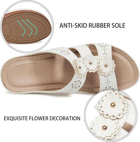 Ablanczoom Wedge Sandals for Women Summer: Comfortable Platform Slide Sandals - Casual Dressy Walking Shoes for Daily Wear in Saudi Arabia