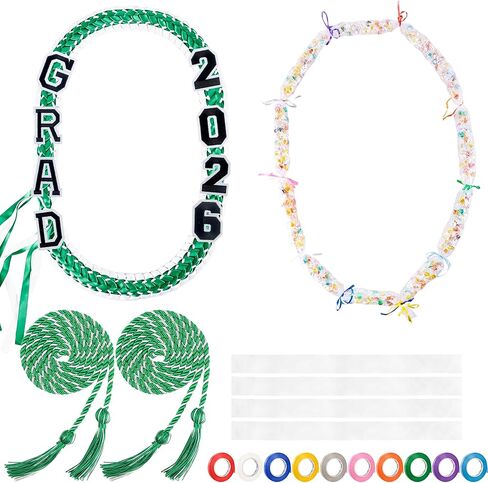 17 PCS RIBBON LEI GRAGUTION CANDY LEI KIT CLASS لعام 2025 مع هدايا التخرج من الحبل الشرف تزداد النساء والرجال (الأحمر مع الأسود) in Saudi Arabia
