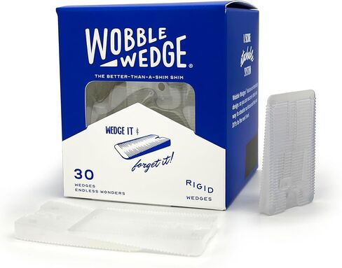 حشوات بلاستيكية صلبة من WOBBLE WEDGES، 300 عبوة - صنع في الولايات المتحدة الأمريكية - حشوات متعددة الأغراض لتحسين المنزل والعمل - مستويات الأثاث البلاستيكية، وحشوات الطاولة والمرحاض، وأقدام التسوية - شفافة in Kuwait