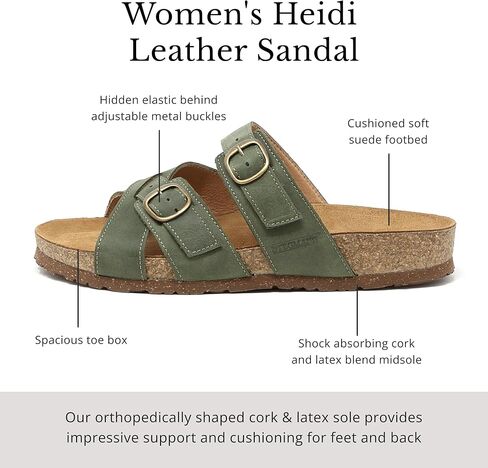 Stegmann Women's Heidi Leather Sandal with Adjustable Buckles in Saudi Arabia