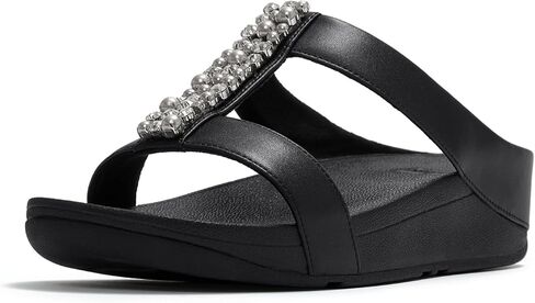شرائح على شكل حرف H من FitFlop Fino مصنوعة من اللؤلؤ والكريستال in Kuwait