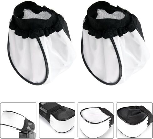 KALLORY 2pcs White Camera Flash Lamp Soft Light Covers Cloth Diffusers for Dslr External Speedlight Photography Accessories in Kuwait