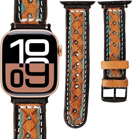 Merbaa Leather Watch Strap Band Compatible with Apple Watch Band in Saudi Arabia