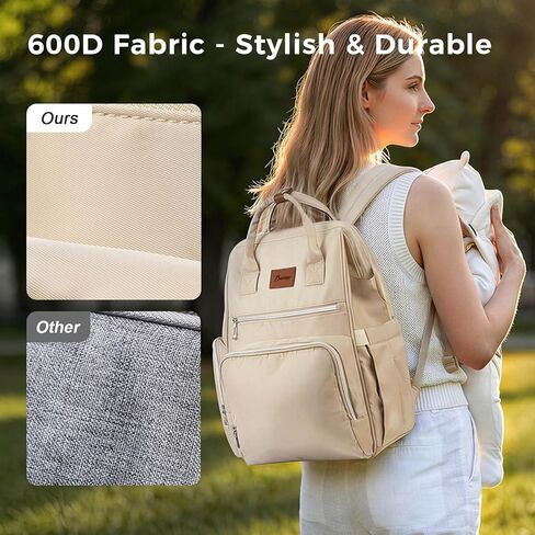 Large Diaper Bag for Mom: 27 Liters with Changing pad - Insulated Lightweight Travel Backpack for Organizing Baby Boy & Girl Essentials - Brown in Saudi Arabia