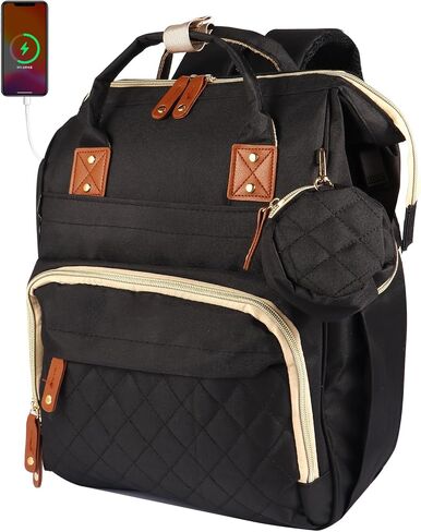 MosaiRudo Diaper Bag Backpack Baby Bag,Waterproof, Travel Diaper Bags with Pacifier Case for Baby Girl Boy Backpack for Women (Pink-Gray) in Kuwait
