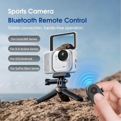 Mini Remote Control Compatible with DJI Osmo 360/Action 6/Action 5 Pro/4, for GoPro Hero 13/12/11/10/9/MAX2, for Insta360 X5/X4 Air/X4/X3/Ace Pro 2/Ace Pro/Ace/Go 3S/Go Ultra, and Smartphones in Kuwait