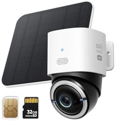 eufy Security 4G LTE Cam S330 with Silicone Accessory 2-Pack, 4K Cellular Solar Security Cameras Wireless Outdoor, Pan and Tilt, 4G and Wi-Fi Duo-Mode, AI Tracking, with SIM Card and 32GB SD Card. in Kuwait
